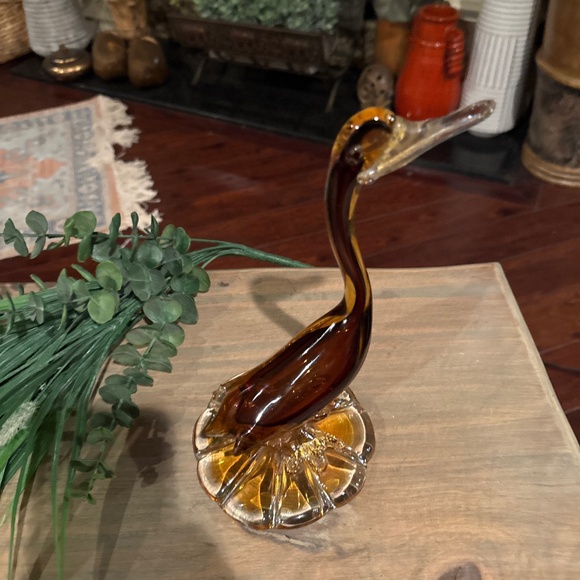 Jordan imports Jico Murano DUCK Art Glass Figurines, Amber - Picture 1 of 9
